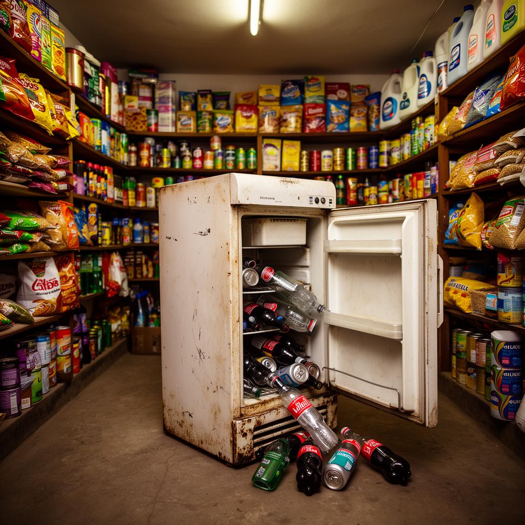 Refrigeradora doméstica desordenada